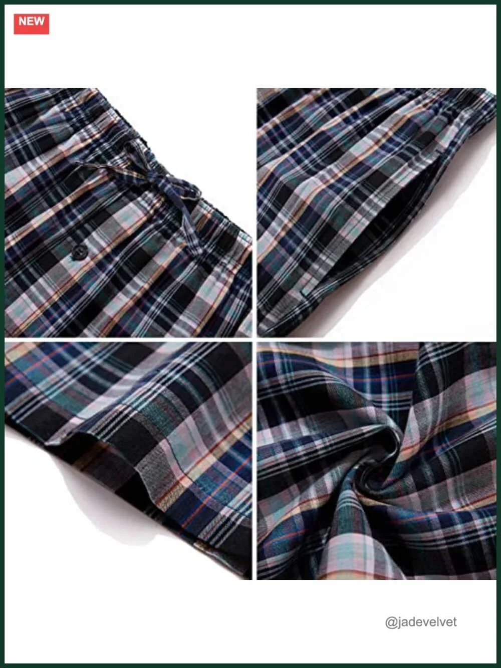 Cotton Pajama Pants Set 3-Pack Sleep Lounge Bottoms with Pockets